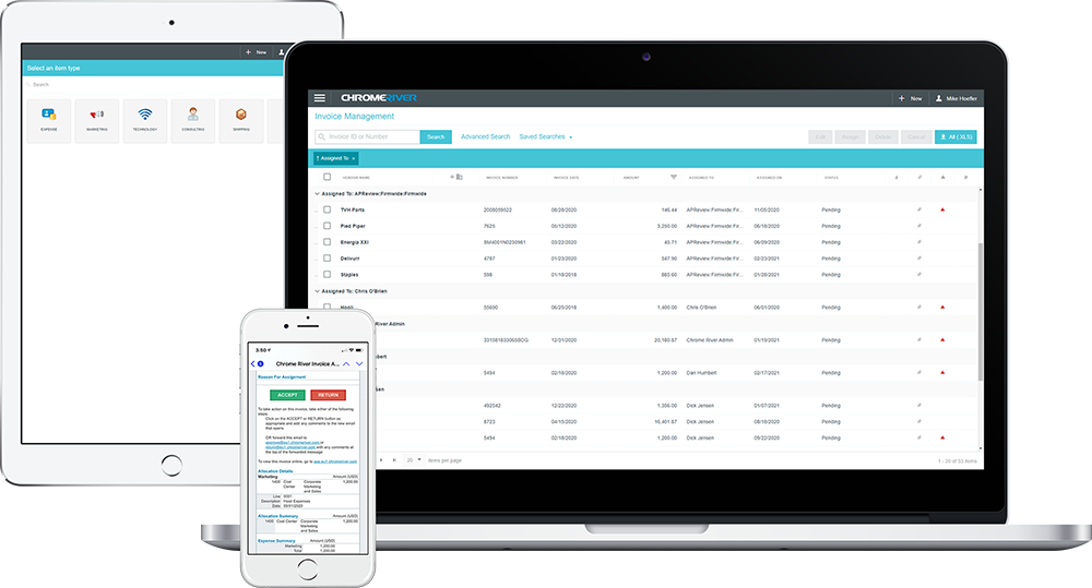 Chrome River software in various devices