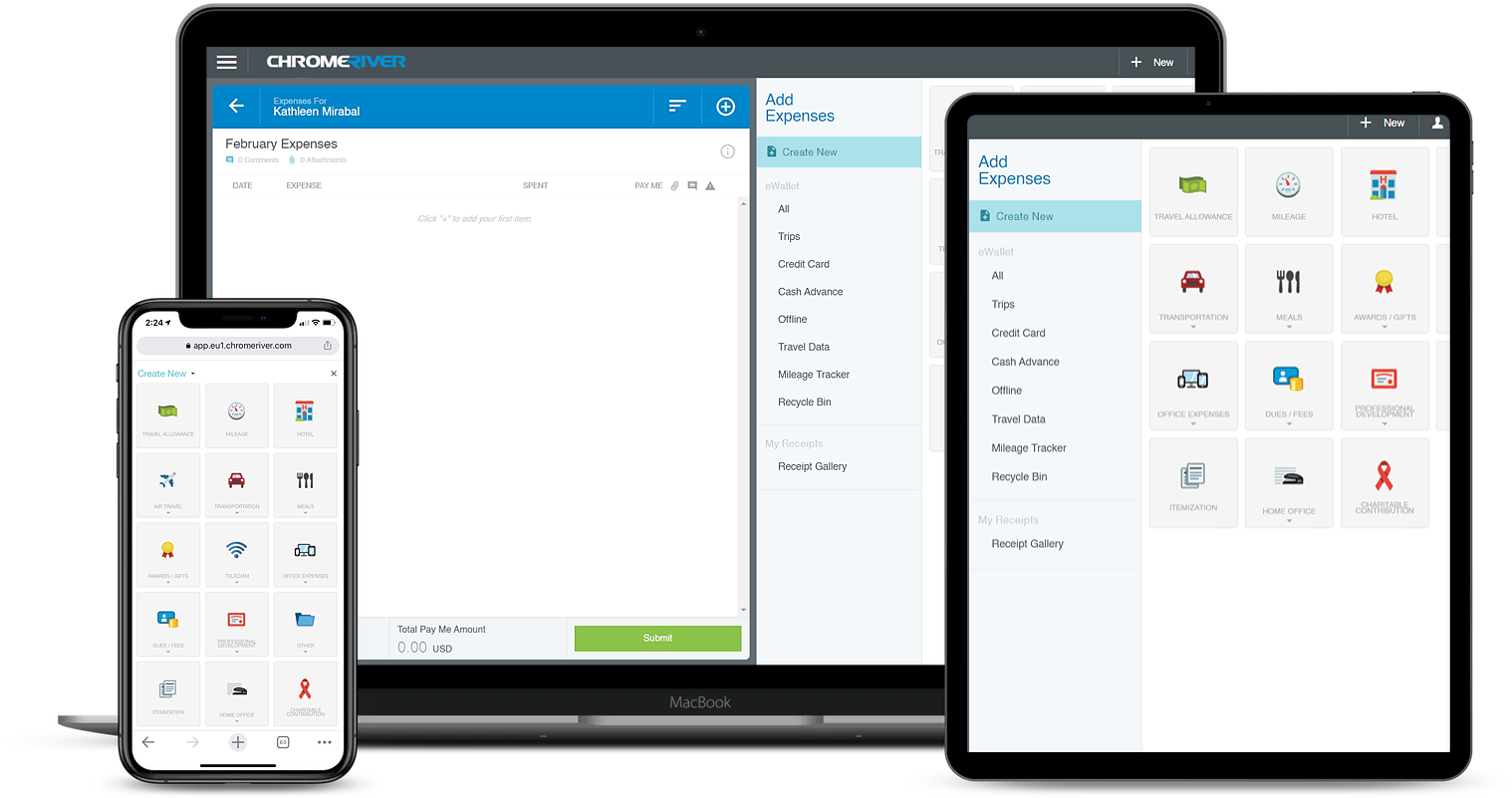 Chrome River software in various devices