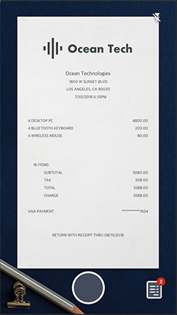 Chrome River software mobile device screenshot